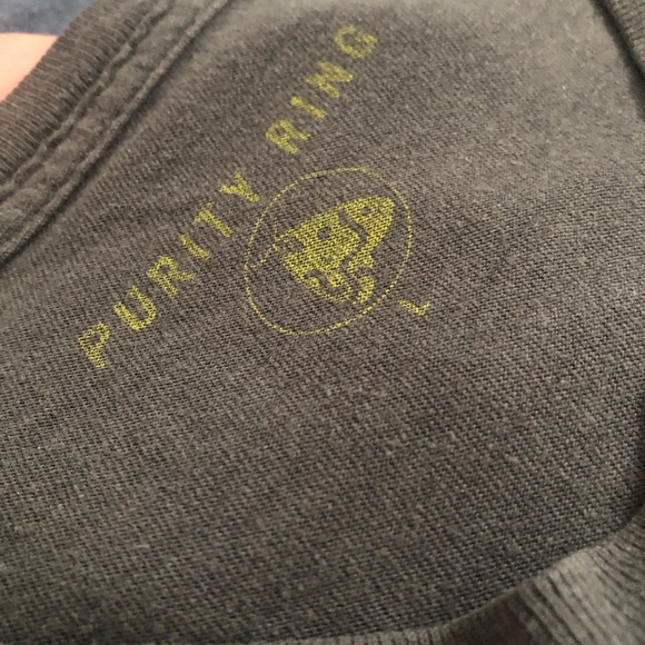 Purity Ring band tee, size L, dark grey with gold graphic print - Picture 6 of 6